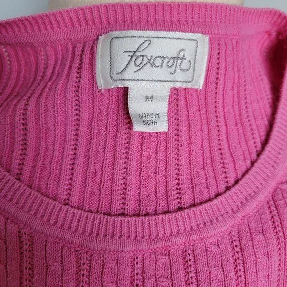 Foxcroft Set of Two Pink & Purple Cable Knit Sleeveless Sweater Vests SZ M - Picture 13 of 14